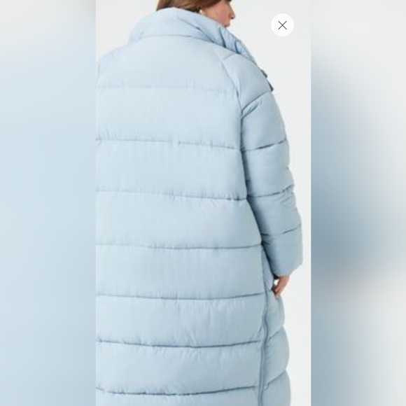 NEW Women Plus Size Longline Puffer Coat/Jacket! F21. Sky-Blue. 1X Adult. - Picture 16 of 16